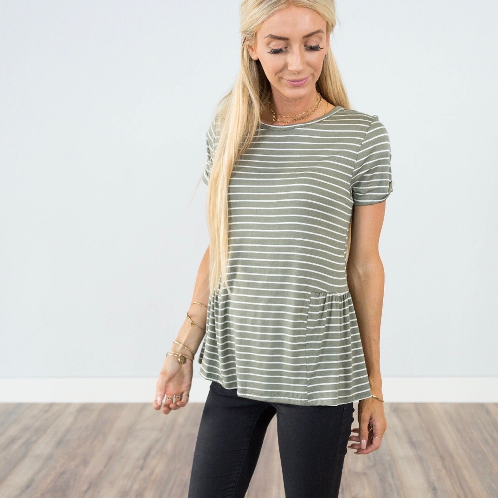 Sedona Stripe Top in Olive